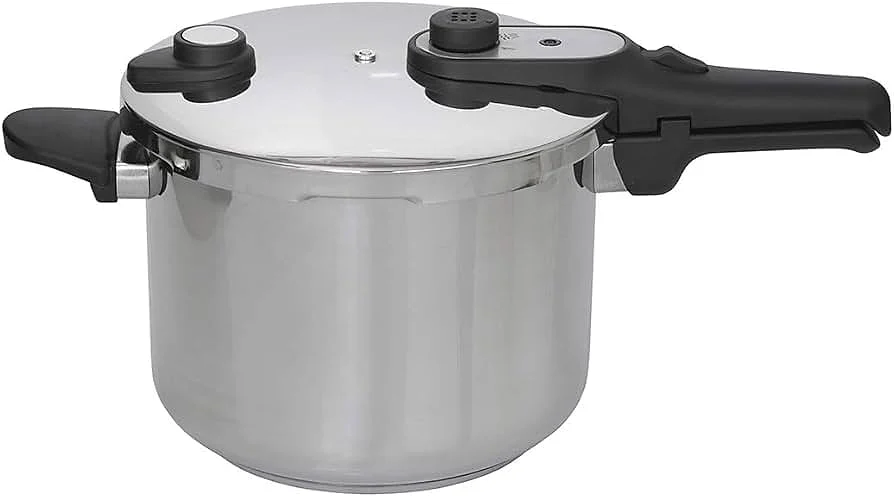 Olla a Presión Rápida Jata 8 L Acero Inoxidable 3 Sistemas de Seguridad