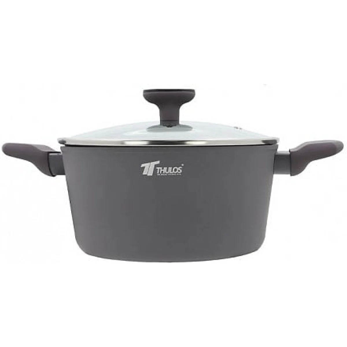 Olla Alta Thulos TH-GC28T 28 cm Tapa Cristal Aluminio Forjado
