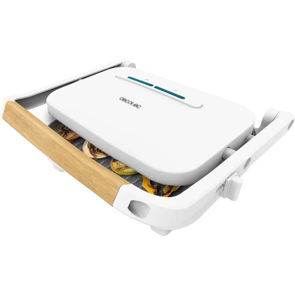 Parrilla eléctrica Cecotec Rock'nGrill 1200 Wood W 1300 W Blanco