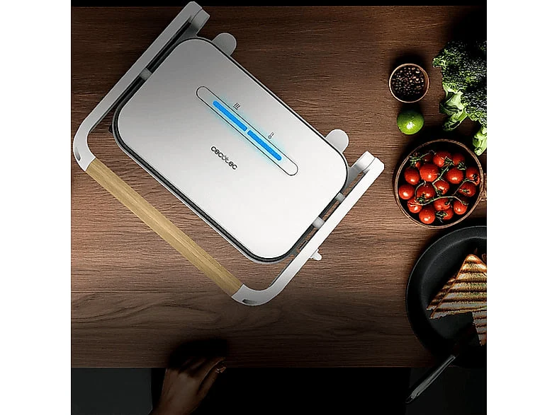 Parrilla eléctrica Cecotec Rock'nGrill 1200 Wood W 1300 W Blanco