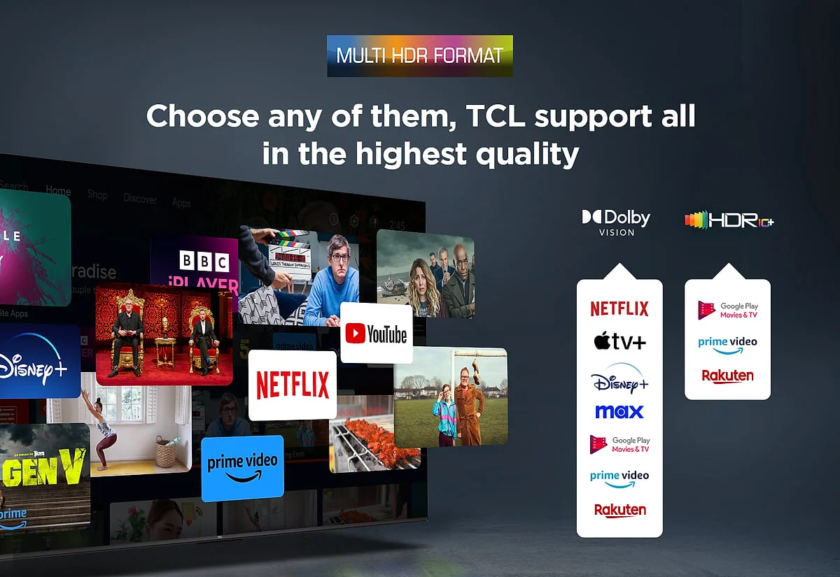 Pantalla LED TCL 43" SMRT TV QLED 4K AiPQ Processor