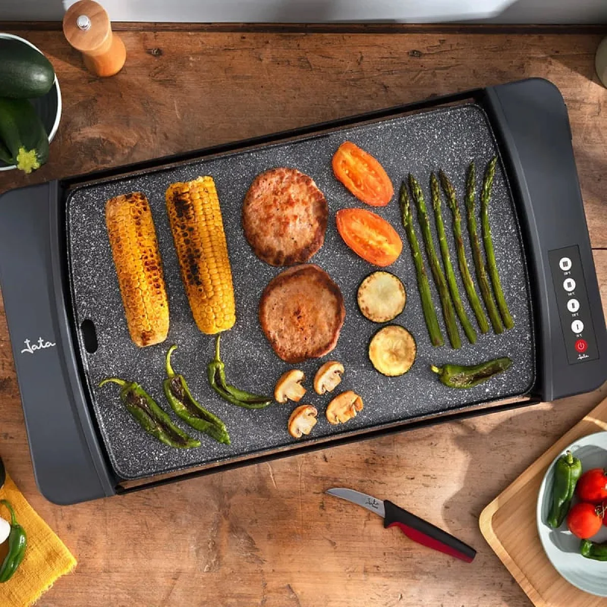 Plancha Asar Jata JEGR2851 2600 W 46x28 cm 4 Temperaturas Antiadherente