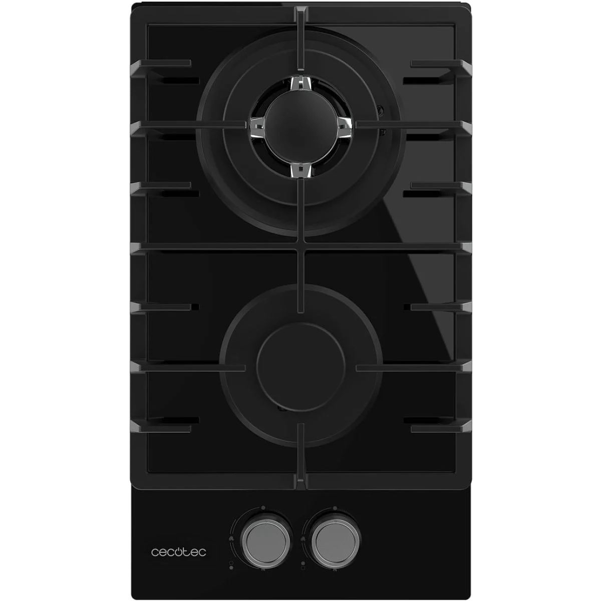 Encimera Cristal Gas Cecotec 2200F Gas Natural Negra Squad 2 F