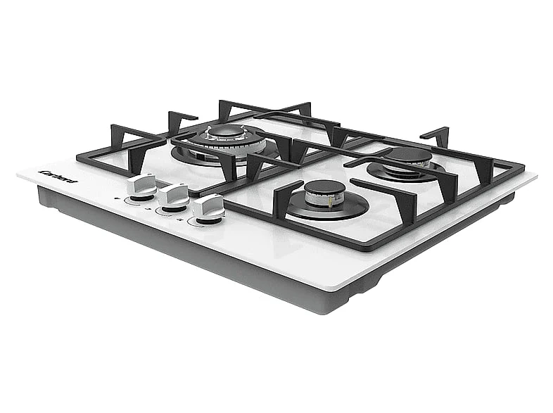 Encimera Gas Corbero CPCGM3F3122W 3 Fuegos Cristal Blanco