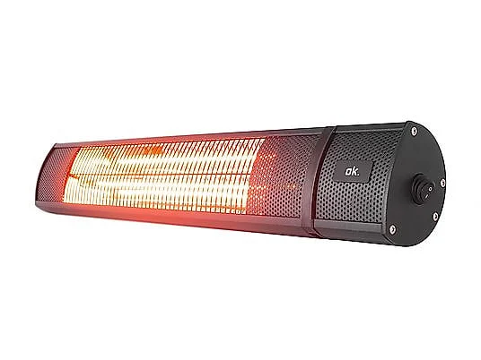 Estufa Cuarzo Ok Exterior 2 Tub 2000 W Negra