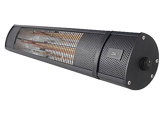 Estufa Cuarzo Ok Exterior 2 Tub 2000 W Negra