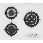 Encimera Cristal Gas Corbero CPCGY2313W 3 Fuegos Blanca