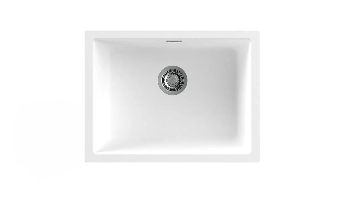 Fregadero Nodor Granito Sobre/Bajo 1 Seno 55x40 Blanco