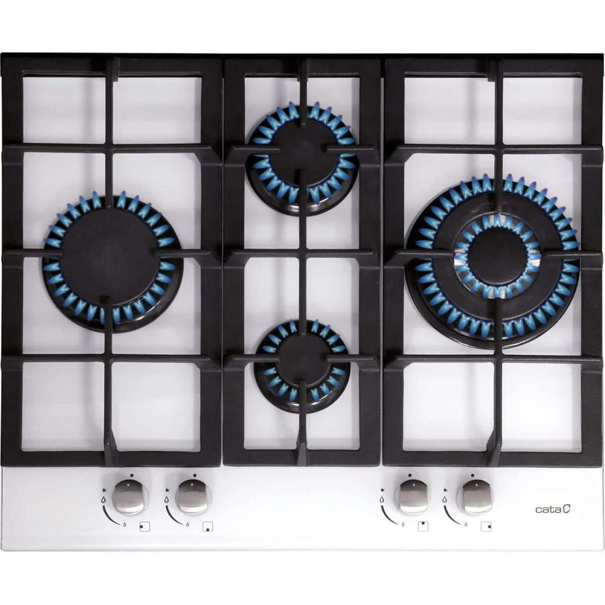 Encimera de Gas Cata LCI 6031 WH 4 Fuegos Cristal Blanca