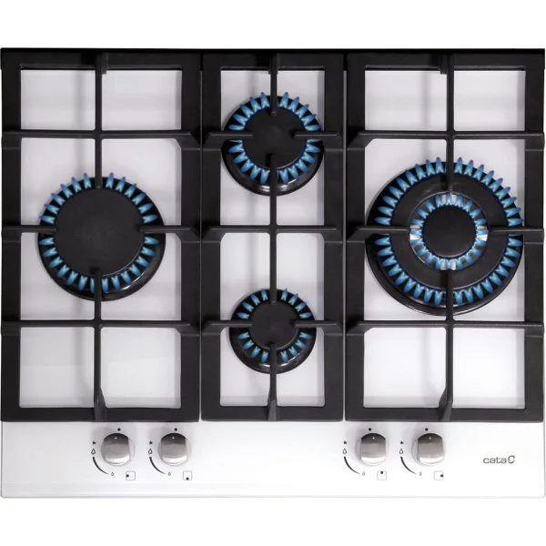 Encimera de Gas Cata LCI 6031 WH 4 Fuegos Cristal Blanca