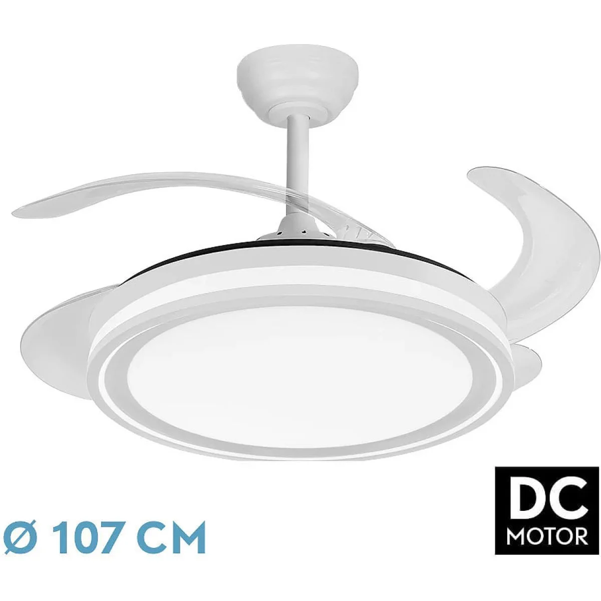 Ventilador de Techo Abrila Bandido 59W 4 Aspas Luz LED Control Remoto