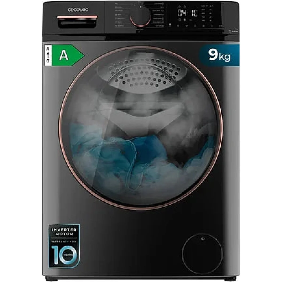 Lavadora Cecotec Bolero DressCode 9610 Inverter 9 Kg 1400 rpm Clase A Vapor Acero