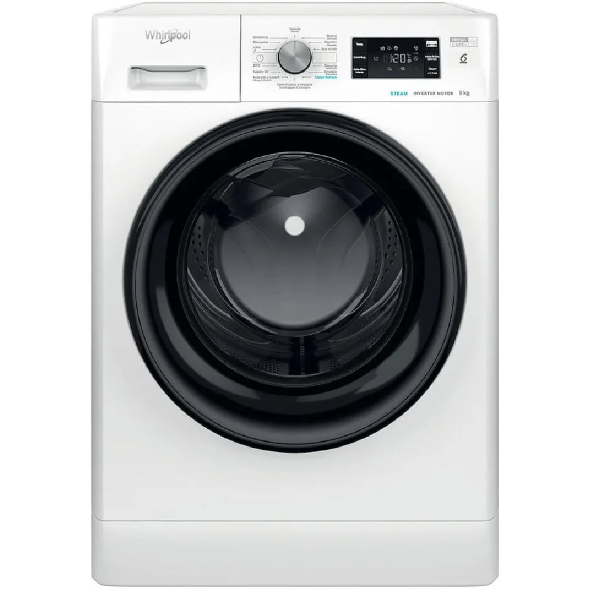 Lavadora Whirlpool FFB9489BVSPT 9 Kg 1400 rpm Clase A Puerta Negra
