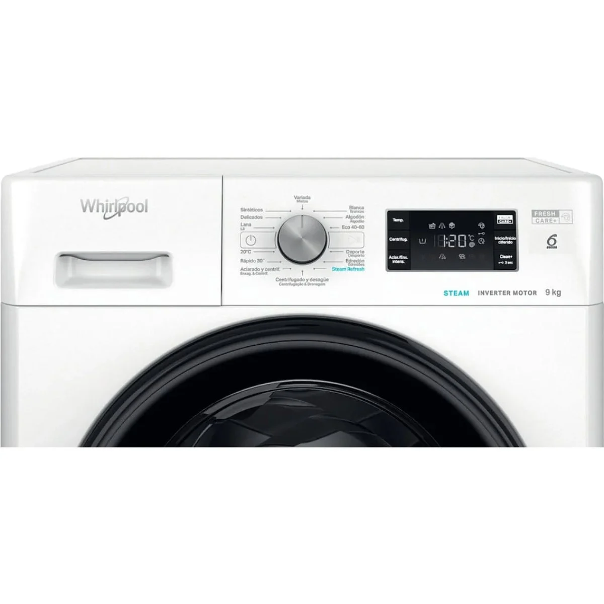 Lavadora Whirlpool FFB9489BVSPT 9 Kg 1400 rpm Clase A Puerta Negra