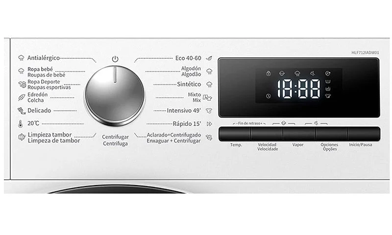 Lavadora Hyundai HLF712IADW01 7 Kg 1200 rpm Clase A Inverter Blanco