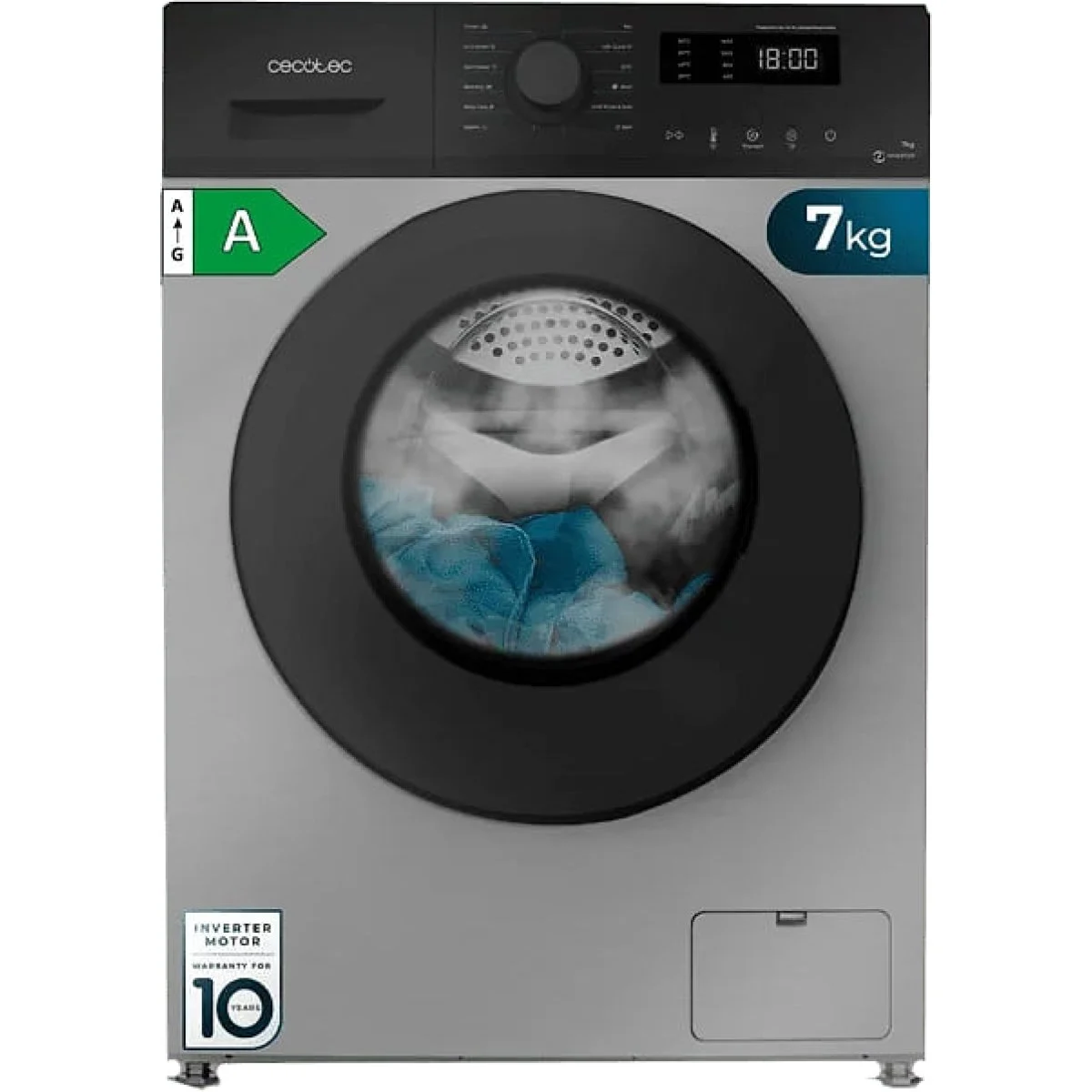 Lavadora Cecotec Bolero DressCode 7150 7 Kg 1400 rpm Clase A Inox