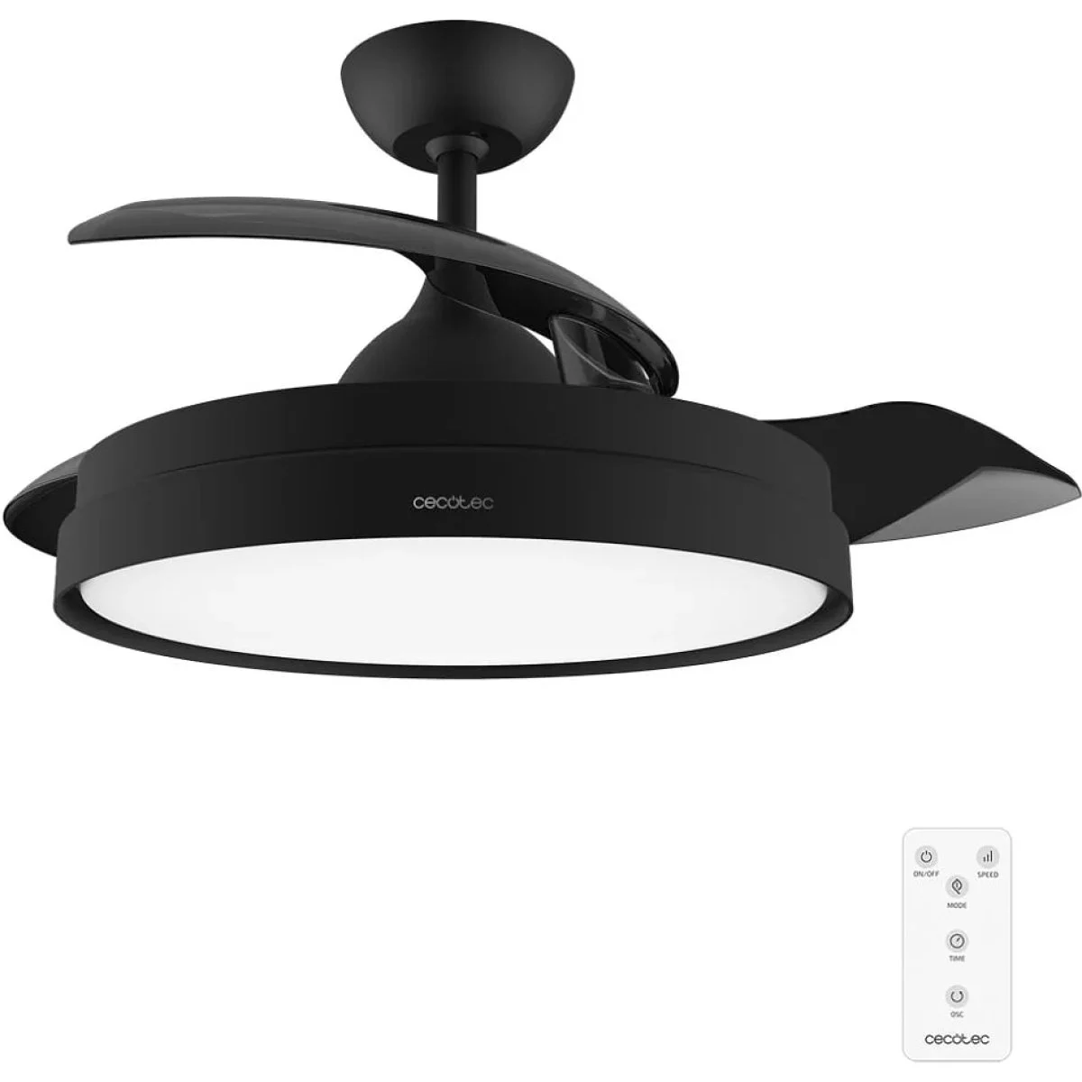 Ventilador de Techo Cecotec Aero 4280 Invisible Black 40 W 42" Luz Mando a Distancia