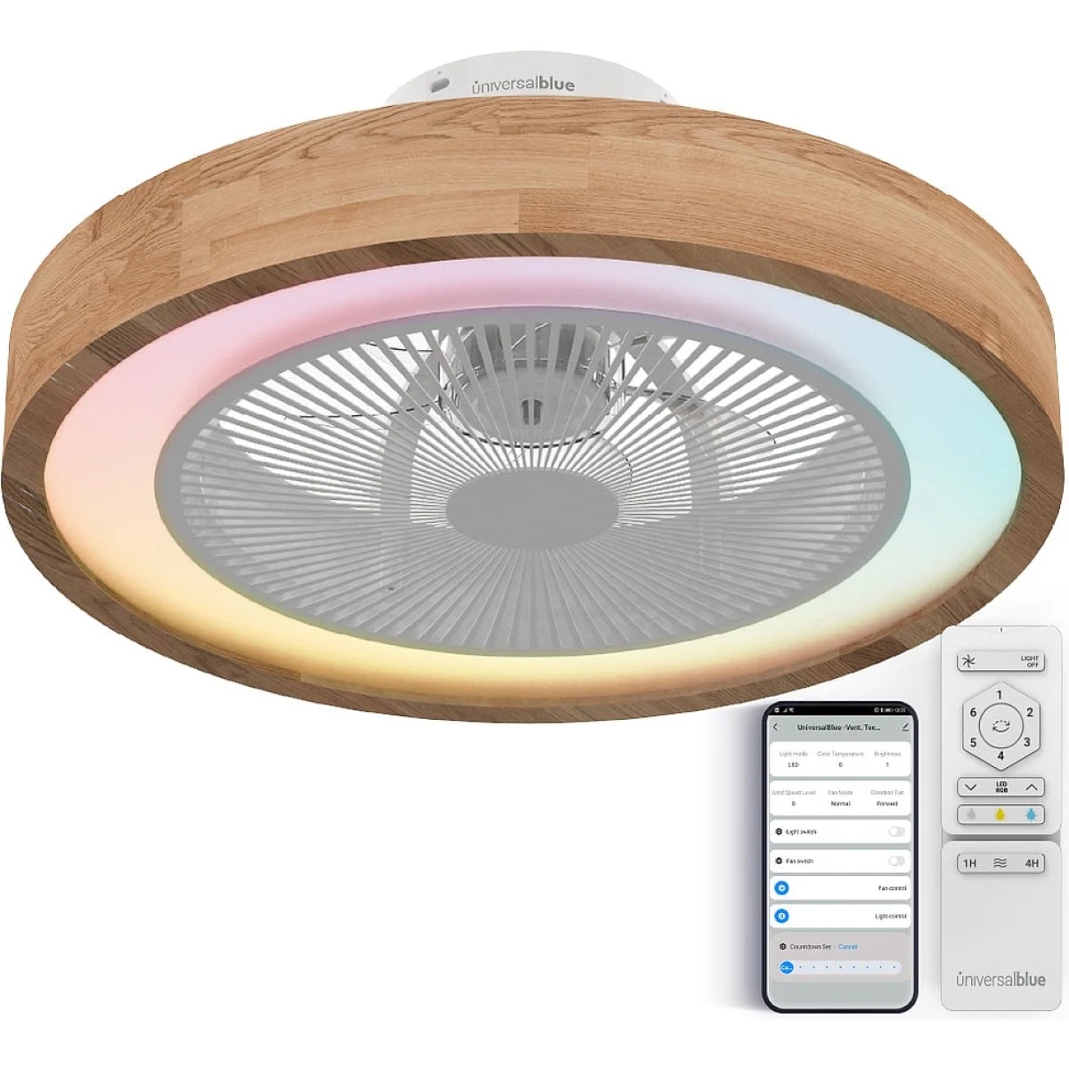 Ventilador de Techo Universal B Tramont 6051WD Madera RGB
