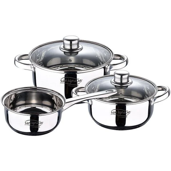 Batería de Cocina San Ignacio 5 Piezas Acero Inoxidable