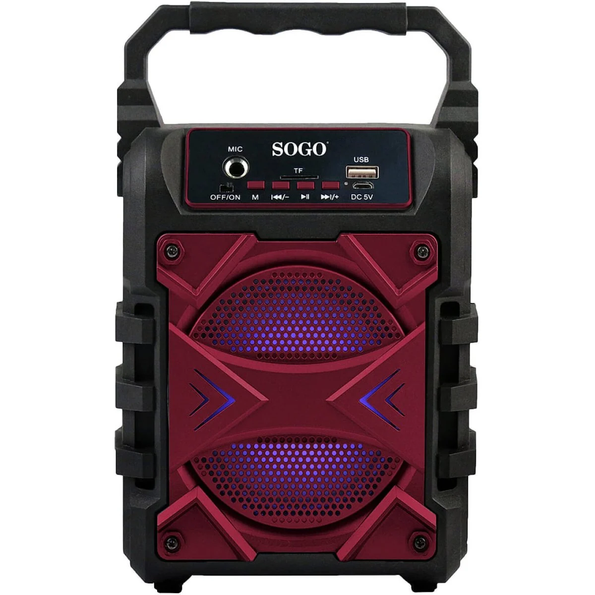 Altavoz portátil Sogo ALT-SS-8385-R 5W Bluetooth USB Radio Rojo