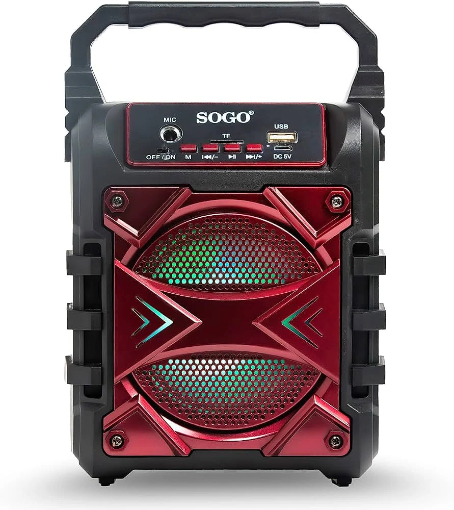 Altavoz portátil Sogo ALT-SS-8385-R 5W Bluetooth USB Radio Rojo