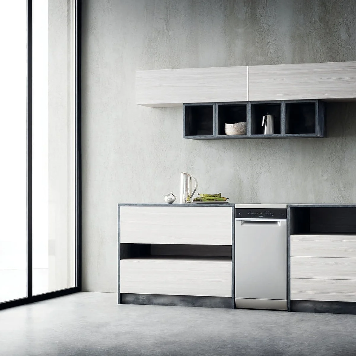 Lavavajillas Whirlpool E 3º Ban 45 cm Inox 10 Cubiertos Clase E