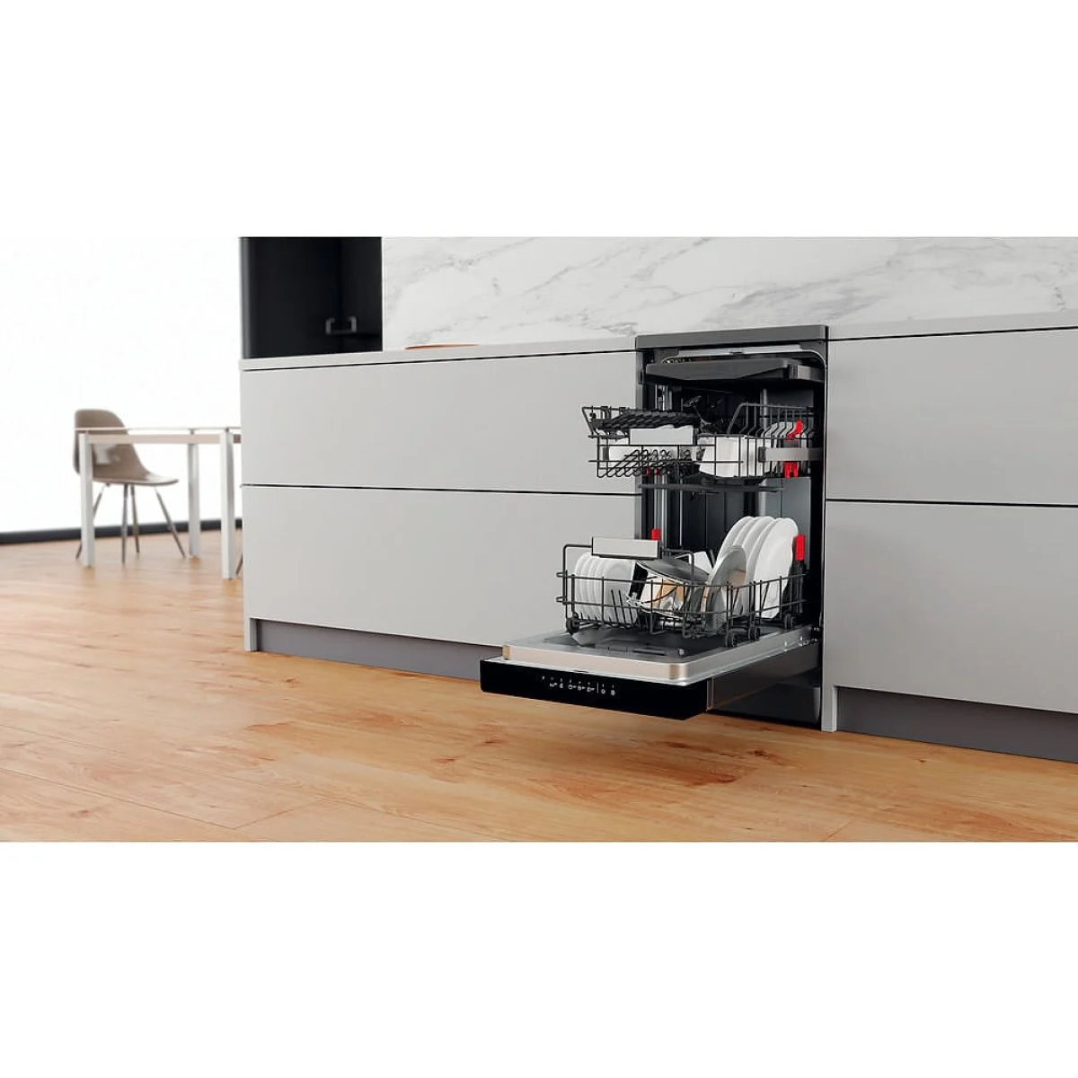 Lavavajillas Whirlpool E 3º Ban 45 cm Inox 10 Cubiertos Clase E