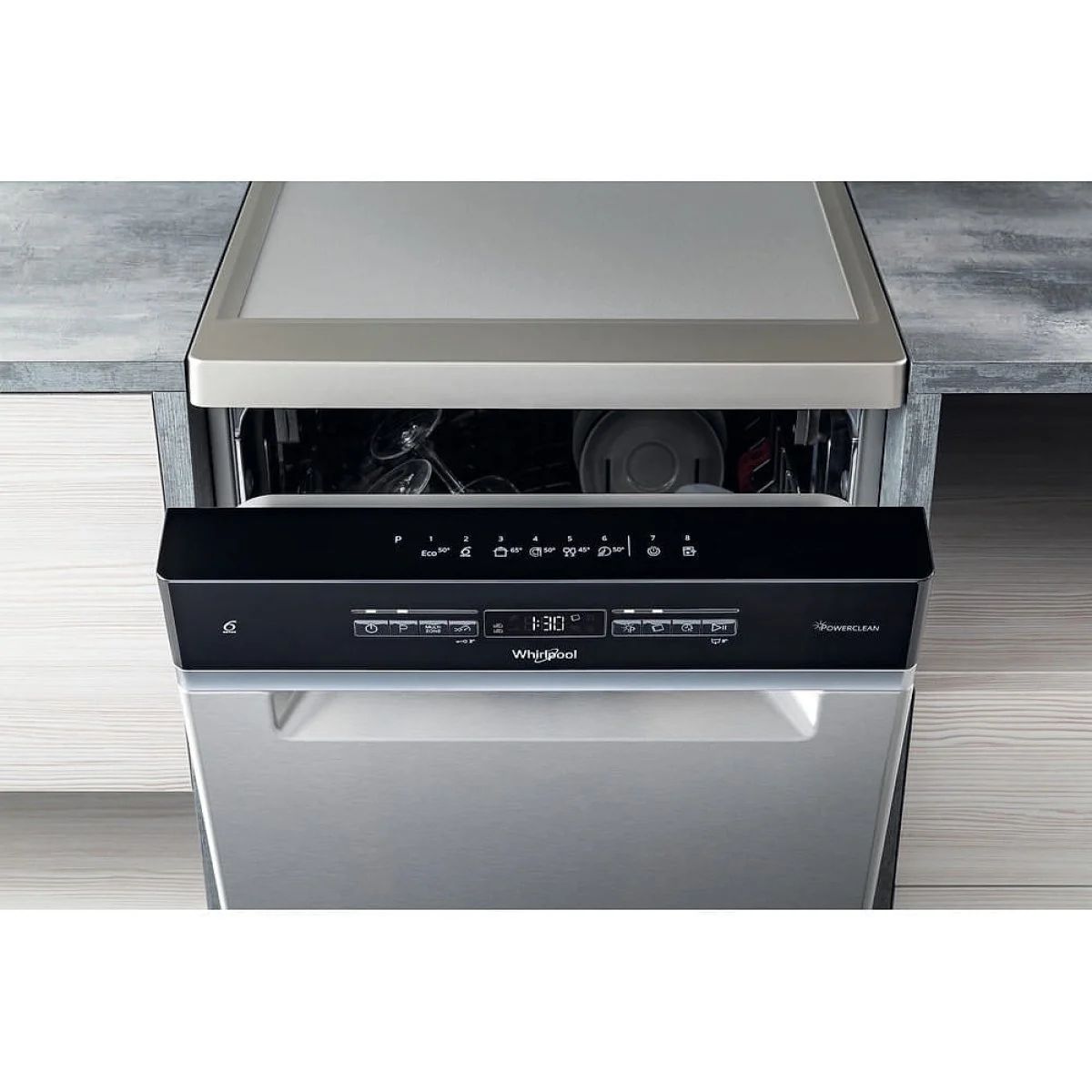 Lavavajillas Whirlpool E 3º Ban 45 cm Inox 10 Cubiertos Clase E