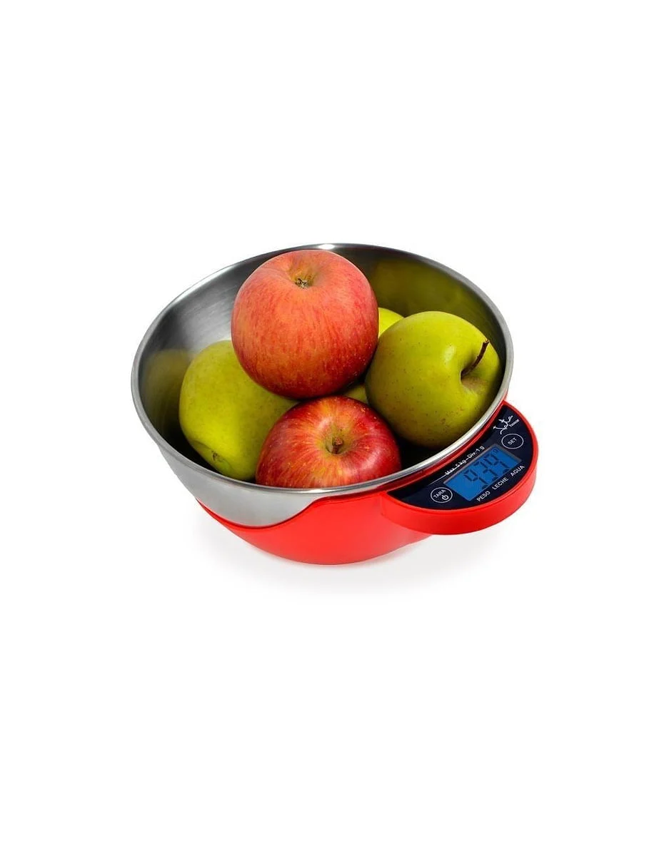 Balanza Cocina Jata HBAL1709 5 Kg Cuenco LED Rojo