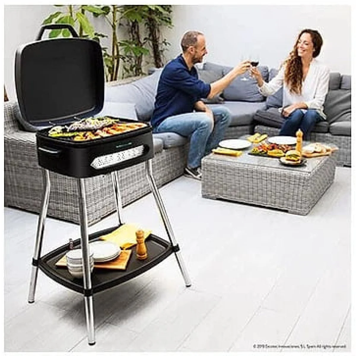 Barbacoa eléctrica Cecotec PerfectCountry BBQ 2000 W 43x38 cm Tapa abatible