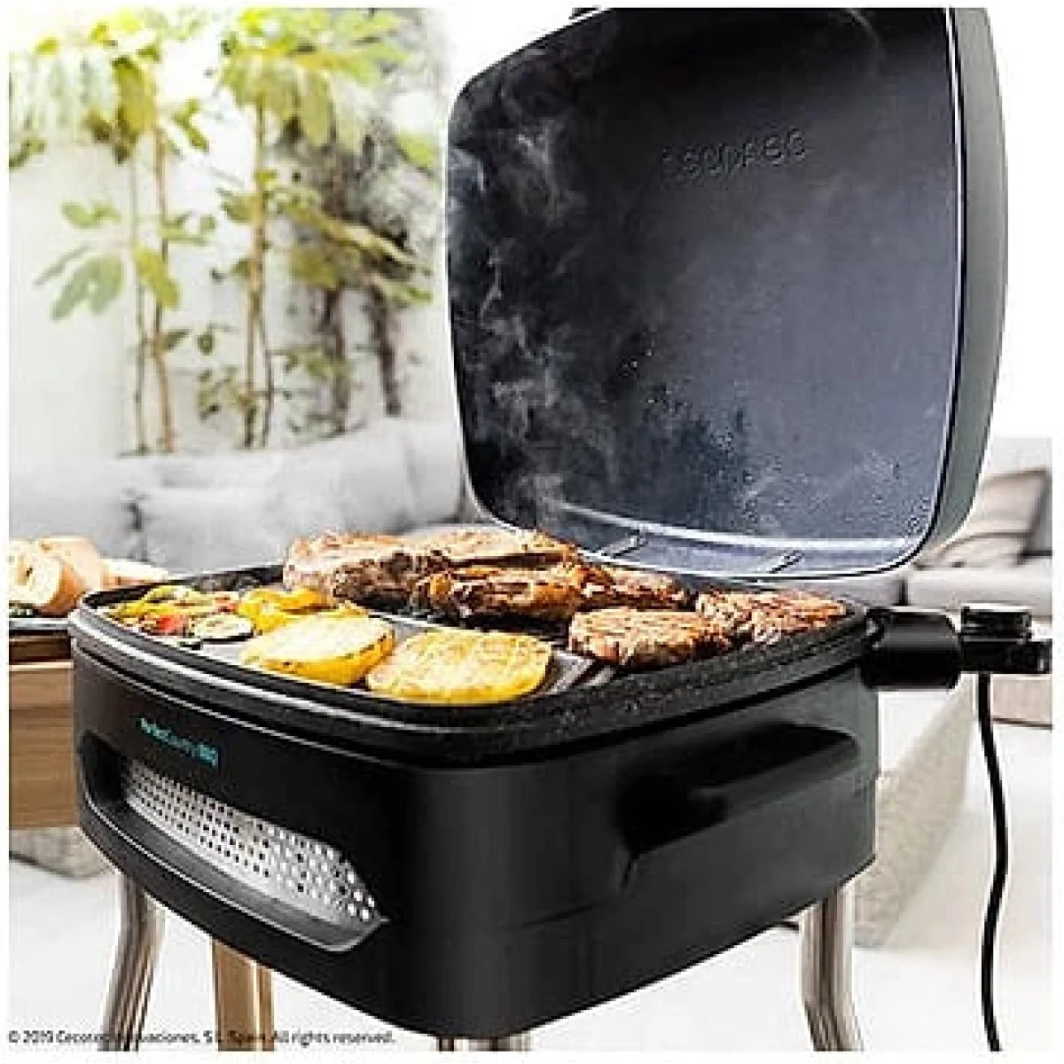 Barbacoa eléctrica Cecotec PerfectCountry BBQ 2000 W 43x38 cm Tapa abatible