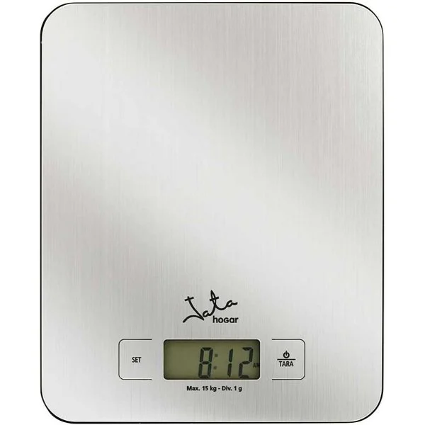 Balanza Electrónica Jata MAX15KG Acero Inoxidable Reloj Temporizador