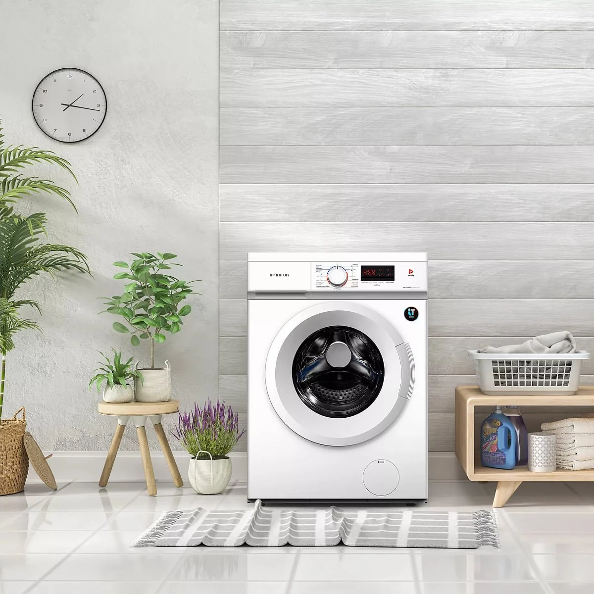 Lavadora Infiniton WM-D74AWT 7 Kg 1400 rpm Clase A Tapa Desmontable