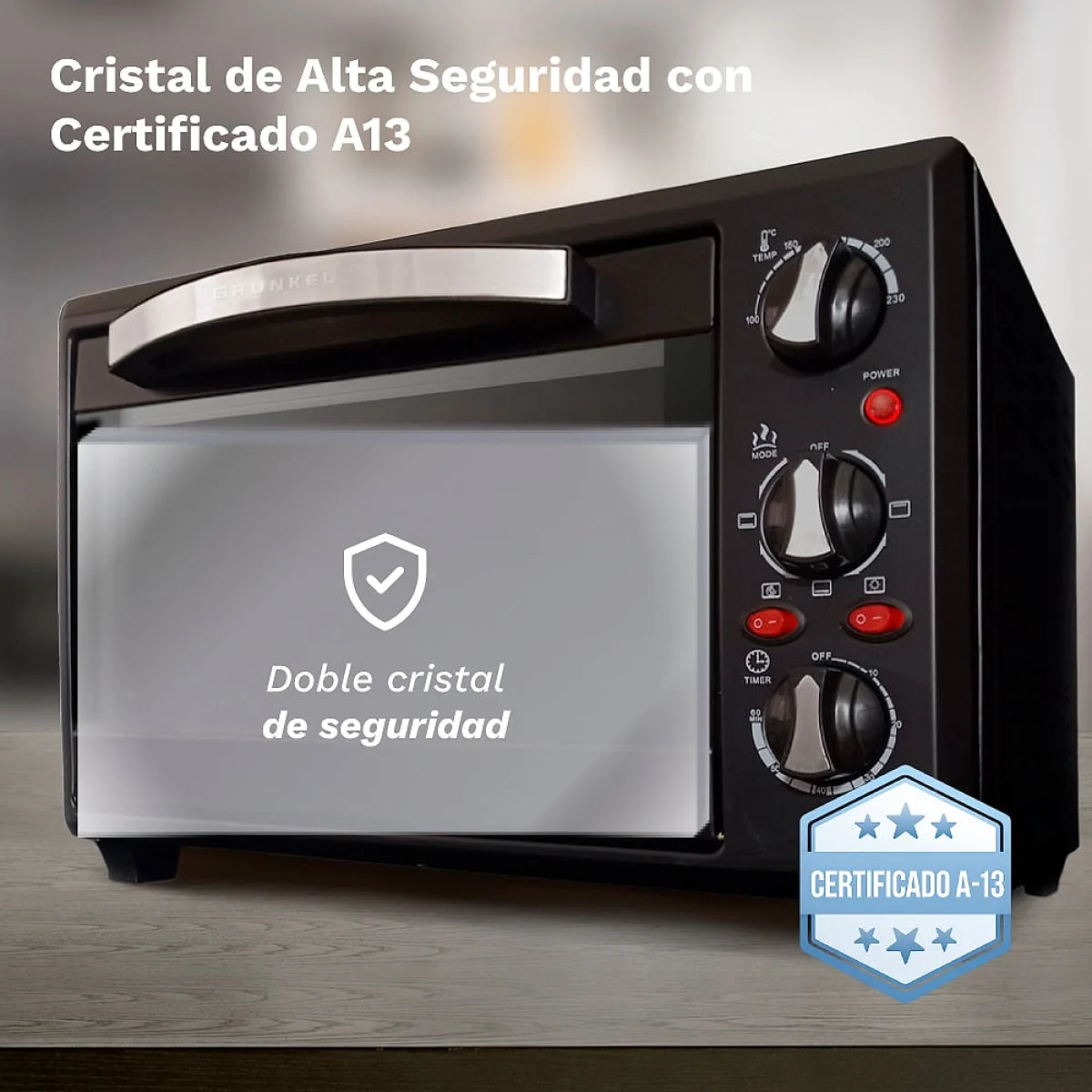 Horno eléctrico Grunkel HR-28NRM 28 L 1600W Convección Negro