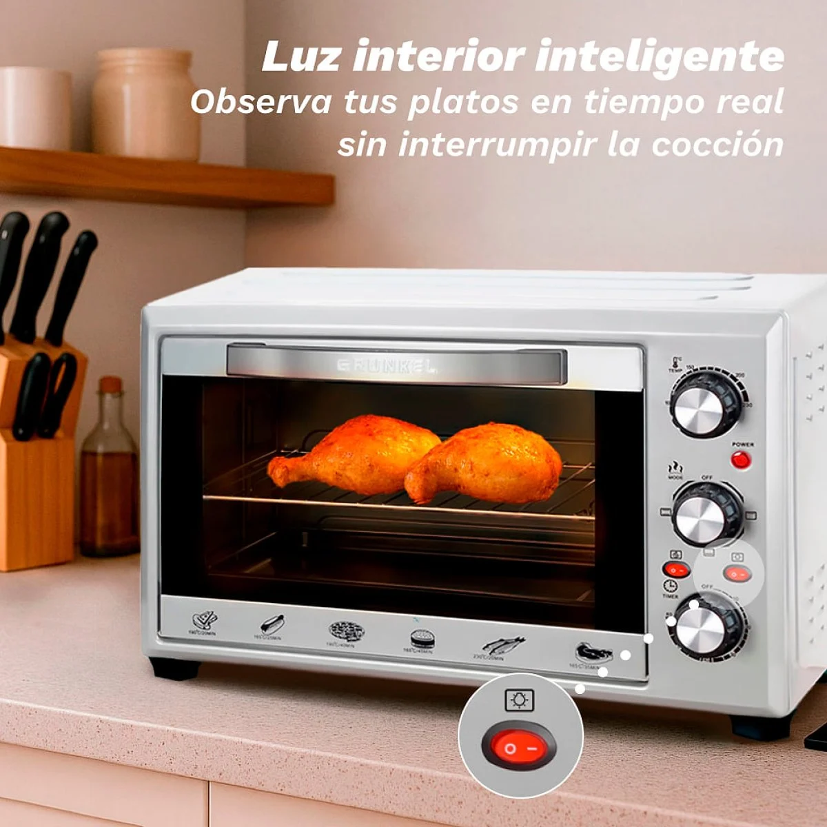 Horno eléctrico Grunkel HR-28SILVER 28 L 1600 W Convección Plata