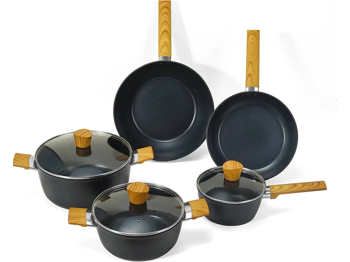 Batería Cocina Becken Negra 8 Piezas Menaje de Cocina