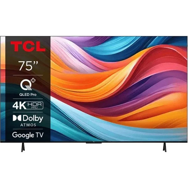 Pantalla TCL QLED 75" Smart TV Google TV 4K Ultra HD Titanio