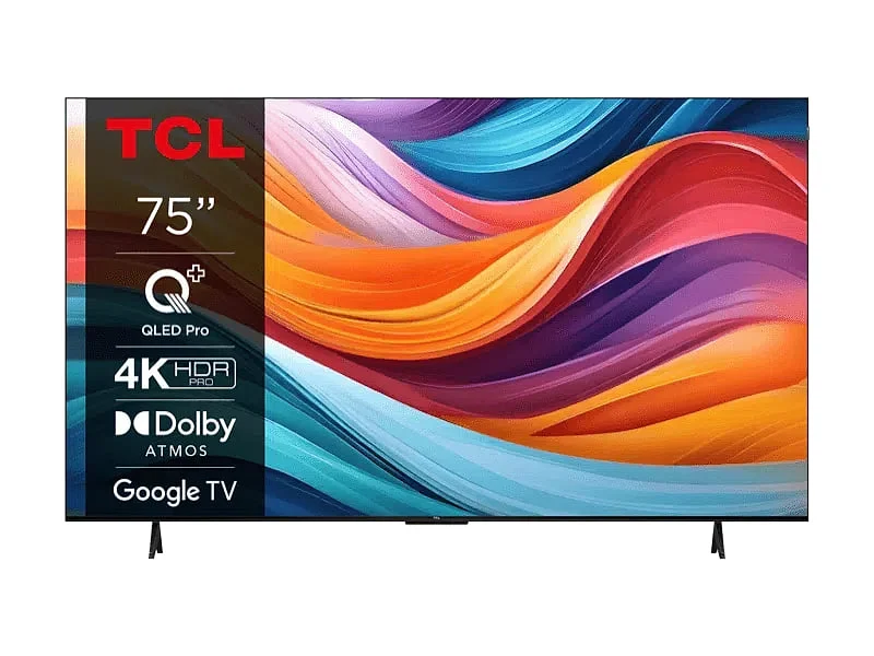 Pantalla TCL QLED 75" Smart TV Google TV 4K Ultra HD Titanio