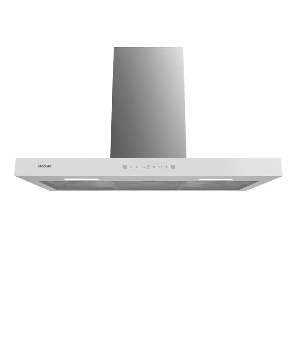 Campana Cecotec Plana Frente Cristal Blanco 90 cm A++
