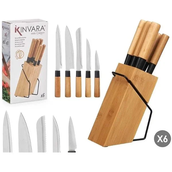 Set 5 Cuchillos Jocca Mango Madera + Tacoma Bambú