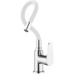 Grifo Fregadero Artic Caño Alto Flexible Blanco