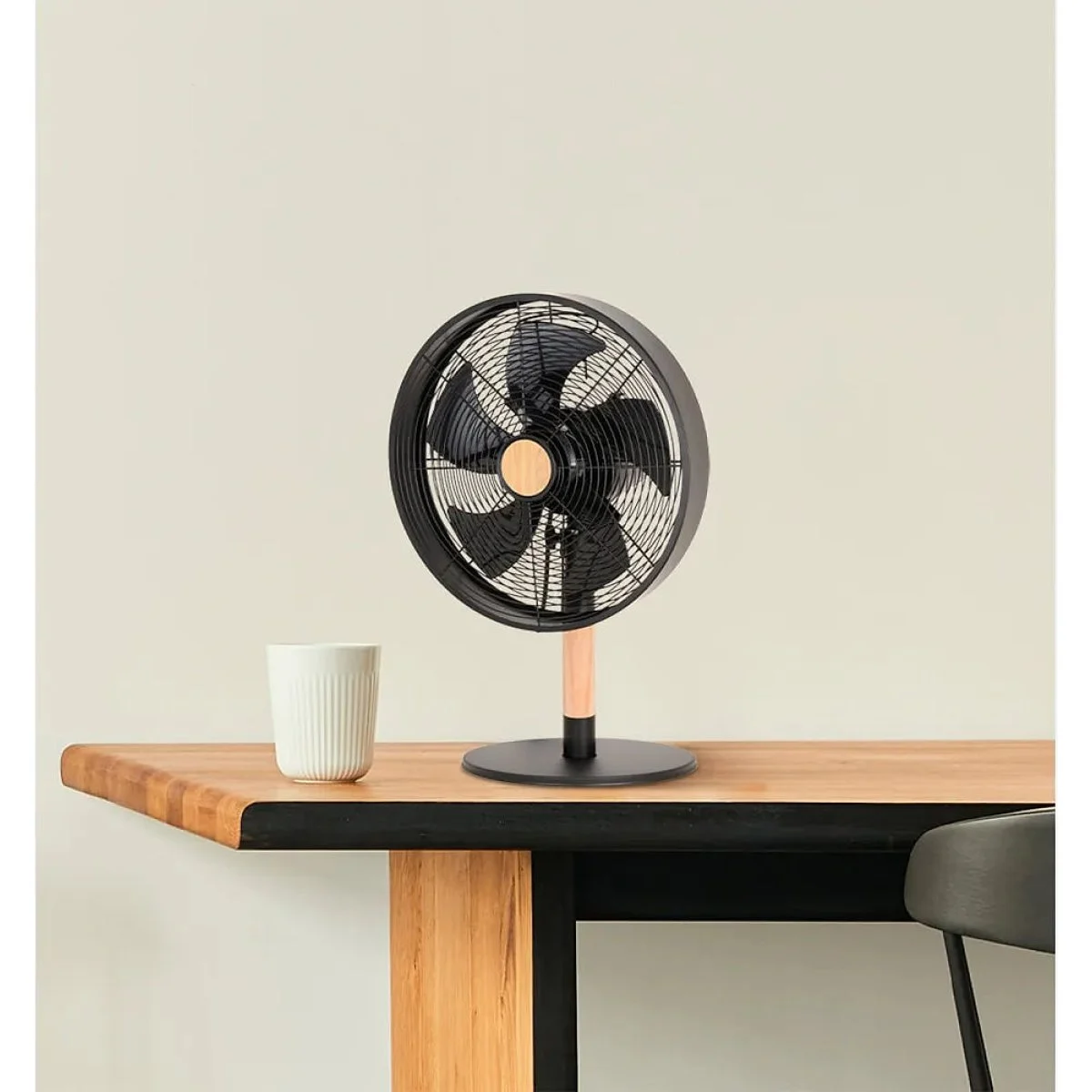 Ventilador Sobremesa Abrila Falcon Negro/Haya