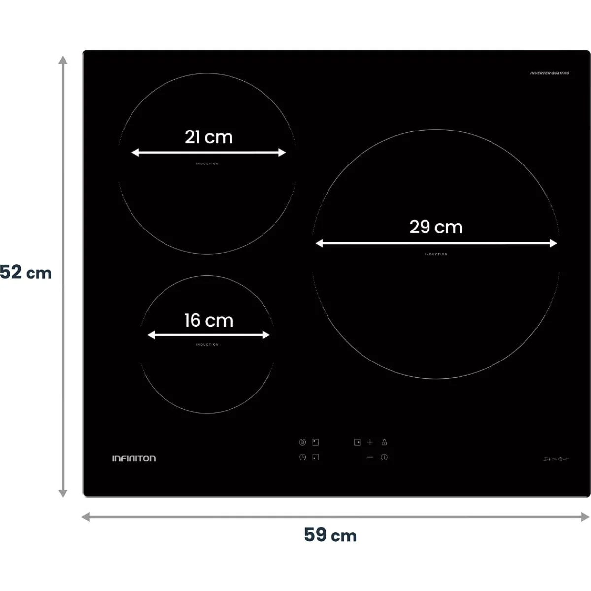 Placa de inducción Infiniton INDUCTION-A3i 3 zonas 6200 W 29 cm