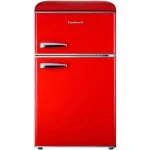 Frigorífico Corbero CF2PG90RR retro rojo con diseño elegante.