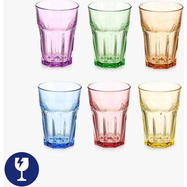 Set de 6 vasos surtidos colores 360 ml
