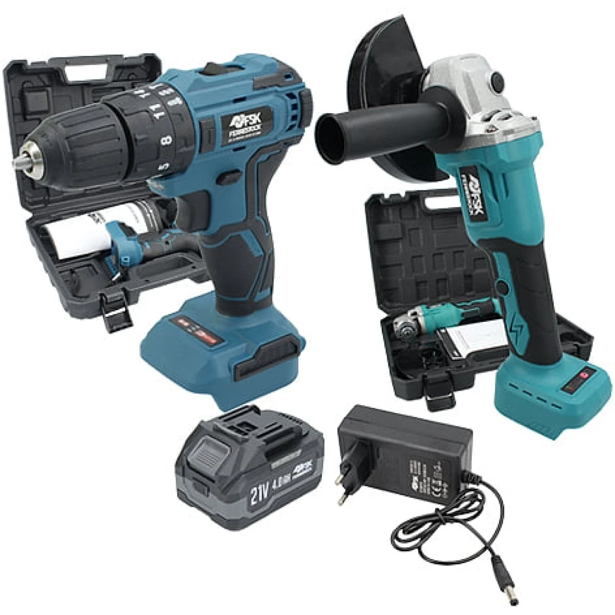 Set Amoladora + Taladro Tm 21V 1 Batería 4.0 Ah