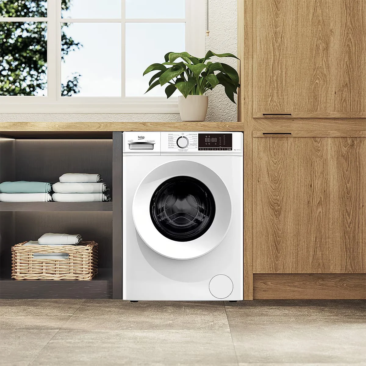 Lavadora Beko B1XW862WSPT 8 Kg 1200 rpm Clase A Vapor Blanca