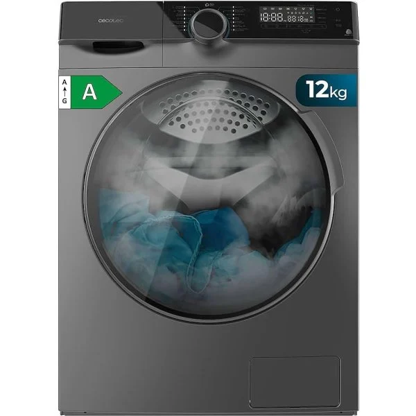 Lavadora Cecotec 121000 de 12 Kg en acero inoxidable.
