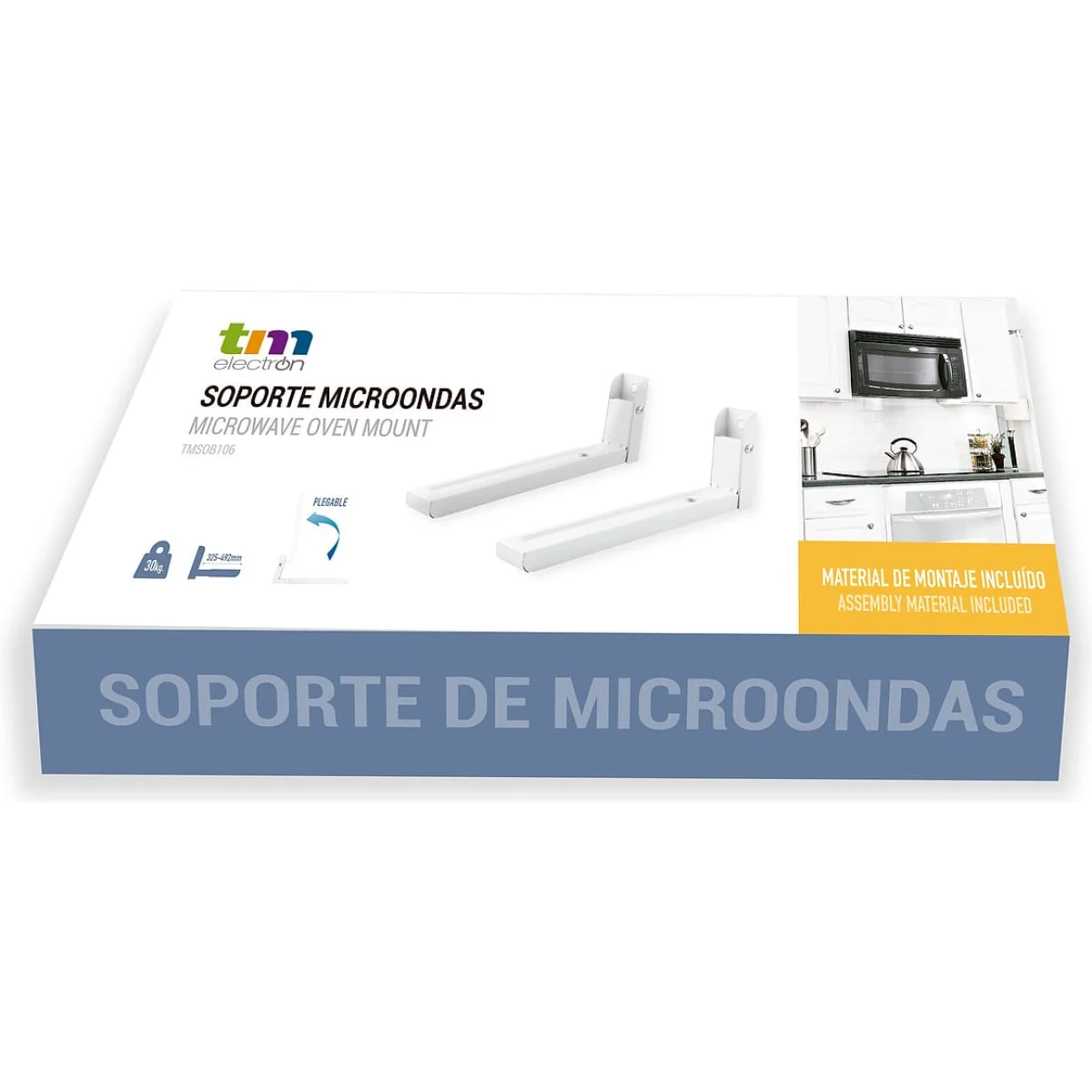 Soporte microondas TM Plegable Blanco 30 Kg Ajustable