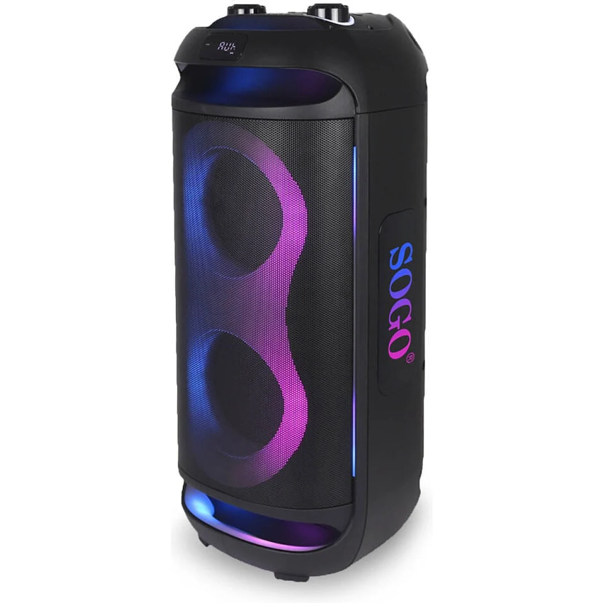 Altavoz Sogo Bluetooth 2x6.5" 60W Torre LED Negro